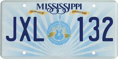 MS license plate JXL132
