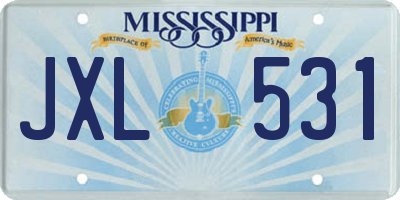 MS license plate JXL531