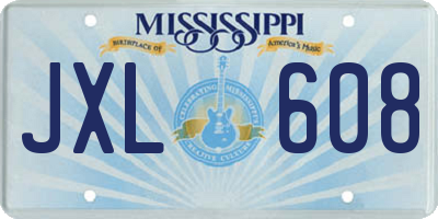 MS license plate JXL608