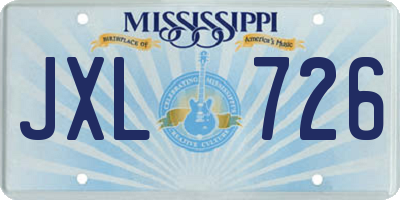 MS license plate JXL726
