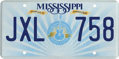 MS license plate JXL758