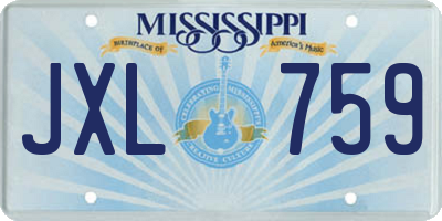 MS license plate JXL759
