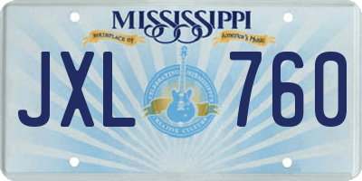 MS license plate JXL760