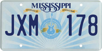 MS license plate JXM178