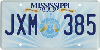 MS license plate JXM385