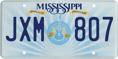 MS license plate JXM807