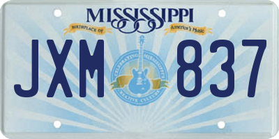 MS license plate JXM837