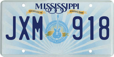 MS license plate JXM918