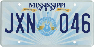 MS license plate JXN046