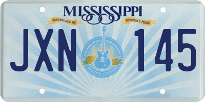 MS license plate JXN145