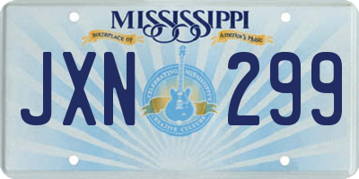 MS license plate JXN299