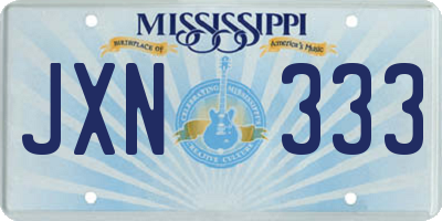 MS license plate JXN333