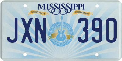 MS license plate JXN390