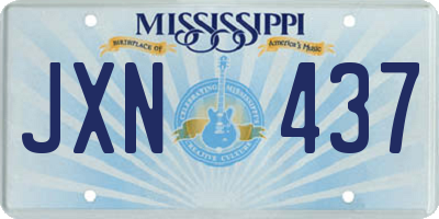 MS license plate JXN437