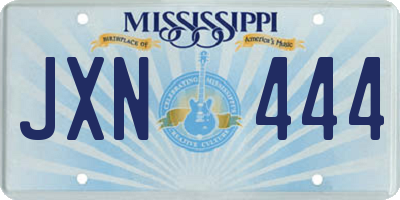 MS license plate JXN444
