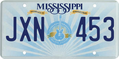 MS license plate JXN453