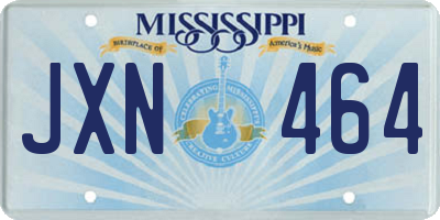MS license plate JXN464