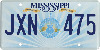 MS license plate JXN475