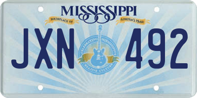 MS license plate JXN492