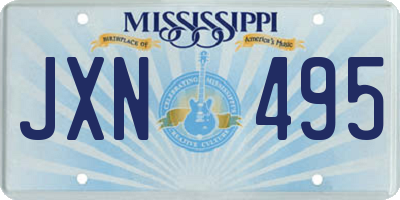 MS license plate JXN495