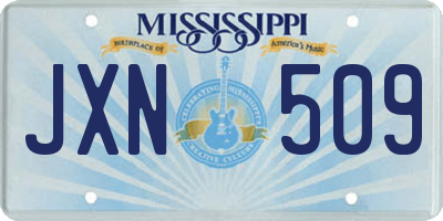 MS license plate JXN509