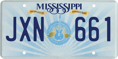 MS license plate JXN661