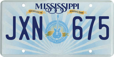 MS license plate JXN675