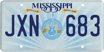 MS license plate JXN683