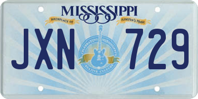 MS license plate JXN729