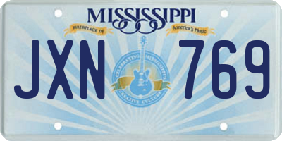 MS license plate JXN769