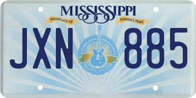 MS license plate JXN885