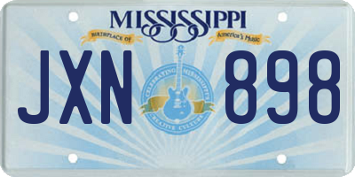 MS license plate JXN898