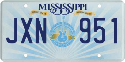MS license plate JXN951