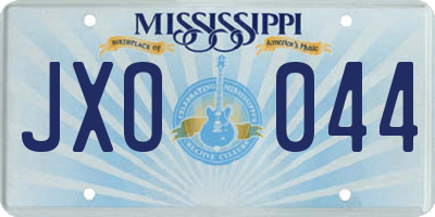 MS license plate JXO044