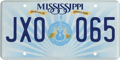 MS license plate JXO065