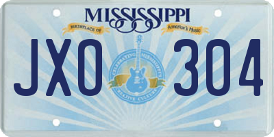 MS license plate JXO304