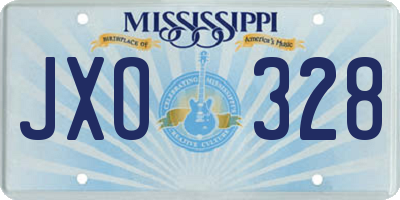 MS license plate JXO328