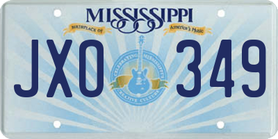 MS license plate JXO349