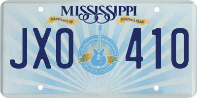 MS license plate JXO410