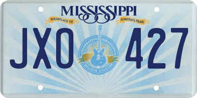 MS license plate JXO427