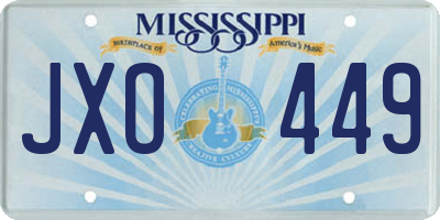 MS license plate JXO449
