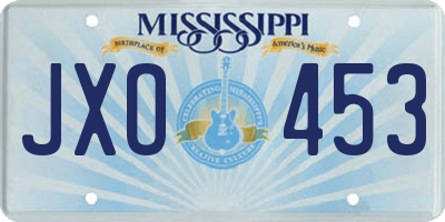 MS license plate JXO453