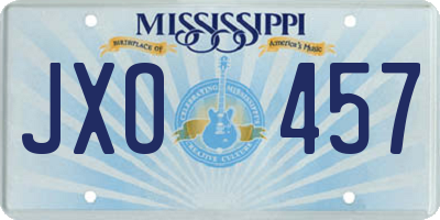 MS license plate JXO457