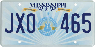 MS license plate JXO465