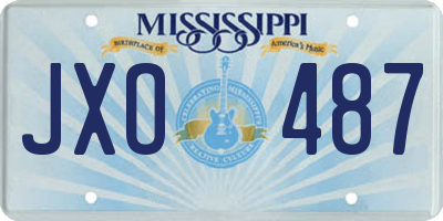 MS license plate JXO487