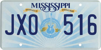 MS license plate JXO516