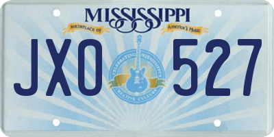 MS license plate JXO527