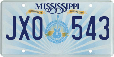 MS license plate JXO543