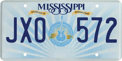 MS license plate JXO572