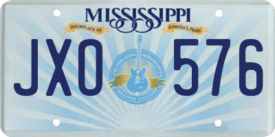 MS license plate JXO576